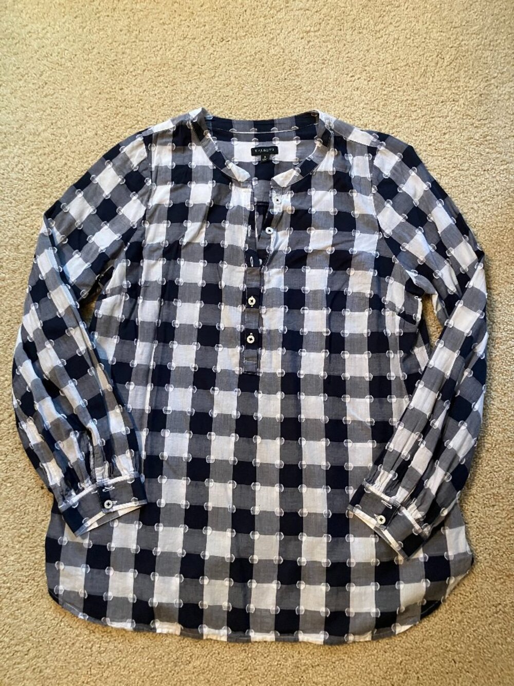 Talbots Top, Size S, Navy and White
